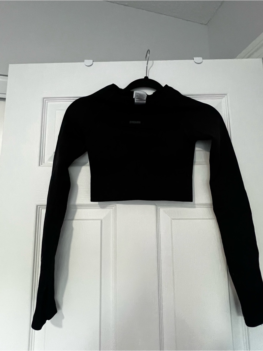 Gymshark Black Cropped Long-Sleeve Top XS